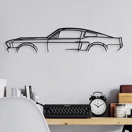 Wallity 1967 Ford Mustang Shelby GT500 Silhouette Escultura de Pared